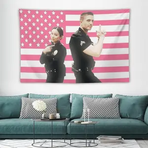Eric Winter The Rookie Lucy Chen & Tim Bradford Tapestry Poster 40x30in Polyester Peach Skin Horizontal Wall Art for Indoor Room Decoration - Photo Decorative Light Print