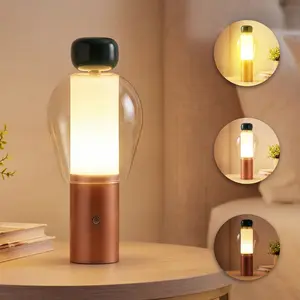 JONATHAN Y Evonne 10.75" Modern Glam Candle-Style Rechargeable/Cordless Dimmable Integrated LED Table Lamp with Touch Sensor