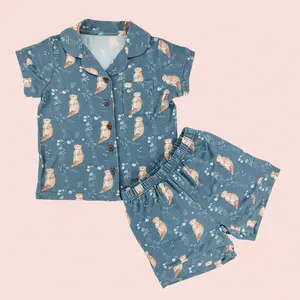 Otter Pals Bamboo Short Button Up Set