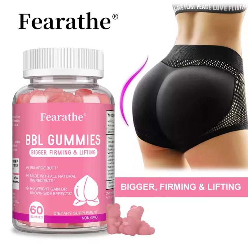 Fearathe BBL Gummies - 60 Count, Bigger Firming & Lifting Gummies, Made with All Natural Ingredients, Non-GMO Dietary Supplement