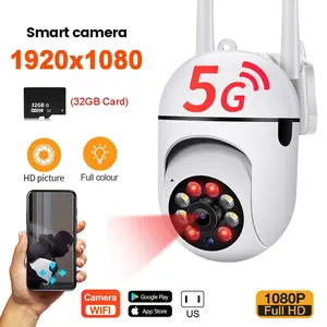 Wireless Wifi Security Camera System Outdoor Home 5G 1080P HD Night Vision Cam Surveillance Outdoor Security Cameras, Wi-Fi Wireless 1080P Dome Home Cam with Phone App, 360°View Pan/Tilt, Color Night Vision, 2-Way Audio, IP66 Waterproof, Motion Detection
