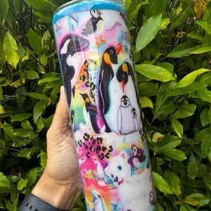 Lisa Frank Ocean Tumbler 20 oz Double-Wall Stainless Steel with Sliding Lid & Straw Fun Whimsical Design for Everyday Use Drinkware Bottles Water Bottles