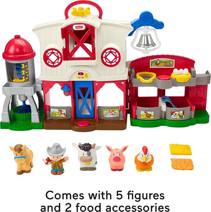 Fisher-Price Little People Toddler Learning Toy Caring for Animals Farm Playset with Smart Stages for Pretend Play Kids Ages 1+ years​