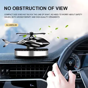 Solar Powered Car Air Freshener, Creative Helicopter Design, Automatic Rotation, Refreshing Aroma, Car Interior Decor, Car Fragrance