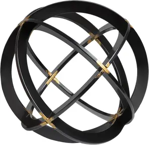 Black & Gold Hand-Painted Decorative Sphere for Home Decor - Perfect for Any Room