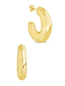 Avril Elongated Chunky Hoop Earrings