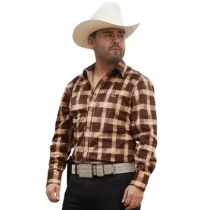 Camisa Vaquera De Cuadros con una Bolsa Y Bordado de Caballo -White Diamond