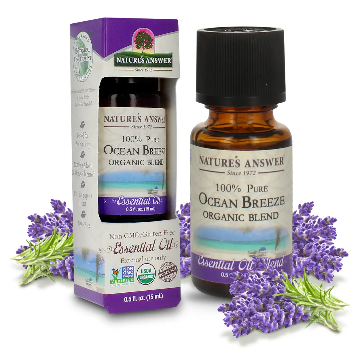 Nature’s Answer USDA Organic Ocean Breeze Blend Essential Oil, 100% Pure, 0.5 fl oz. (15ml) | Natural Aromatherapy Oil for Diffuser/Humidifier, Steam Distilled | Made in USA