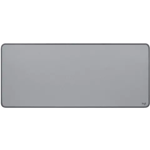 Logitech Studio Series Desk Mat - Large Multifunctional Desk Accessory, Extended Mouse Pad, Anti-slip Base Office Protector, Spill-resistant Durable Mid-Grey Design