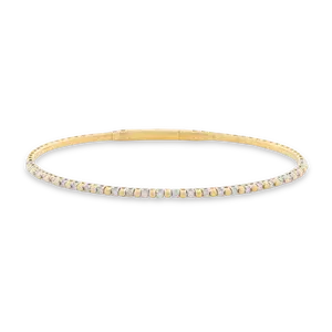 14k Solid Gold Diamond Line Flex Bangle