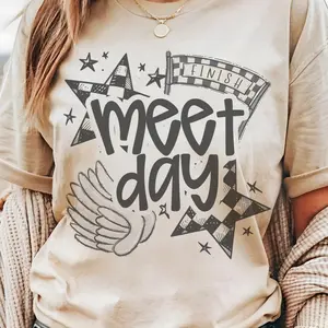 Track Mom Track Meet Day Graphic Tee, Retro Track and Field Cute Meet Day T-Shirt, a Perfect Gift for Fans