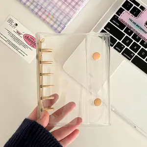 A6 Transparent Multi-Color Binder, Transparent File Folder With Double Snap Design, Can Store Beautiful Photo Albums, Transparent Sticker Books, Binder, Sticker Books, Money Saving, Stationery, Photo Storage Bags, Notebooks, Sticker Books, Office Supplies