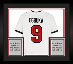 Framed Emeka Egbuka Tampa Bay Buccaneers Autographed Nike White Limited Jersey - Fanatics Authentic Certified