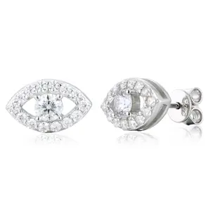 【#E580】Eye-shaped earrings UCCIYO Synthetic Moissanite Earrings For Women 925 Sterling Silver Stud Earring Men Hip Hop Jewelry Couple Gift Halloween