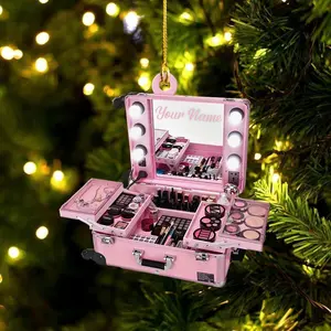 Personalized Makeup Tools Ornament, Makeup Box Christmas Ornament Gift for Makeup Artist, Christmas Tree Decor for Makeup Shop, Gift (MK11)