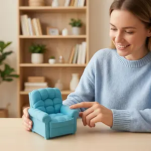 Dollhouse Color Mini Sofa, Christmas, Halloween, Easter, Dollhouse Accessory Decoration, Model Row Decoration Ornaments