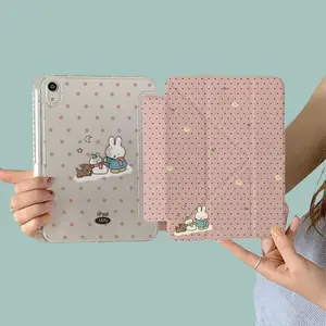Miffy iPad protective case tablet holder with pen slot cartoon rabbit acrylic anti scratch and anti drop lightweight multi size