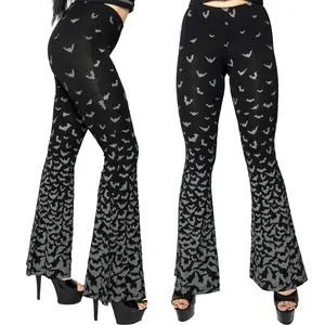 Bat Repeat Gradient Flare Leggings