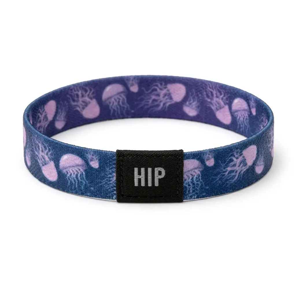 Purple Jellyfish Coastal Sea Life Bracelet Hair Tie