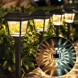 LeiDrail Solar Pathway Lights for Yard and Garden, 4-Pack Waterproof LED with 2 Color Modes