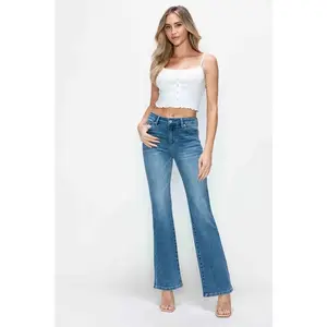 bytos Full Size Cat's Whiskers Mid Rise Bootcut Jeans