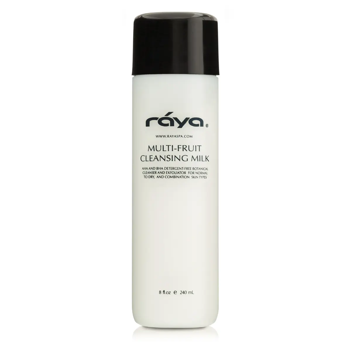 RAYA Multi-Fruit Facial Cleansing Milk with AHA and BHA 16 oz (G-154) | Exfoliating Soap-Free Cleanser and Make-Up Remover for Dry and Combo Skin | Made with Multi-Fruit Alpha and Beta Hydroxy Acids