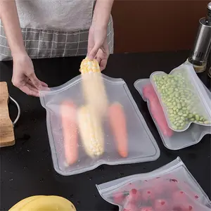 Reusable Food Storage Bag, 1 Count Refrigerator Sealed Bag, Transparent Preserving Container for Home Kitchen