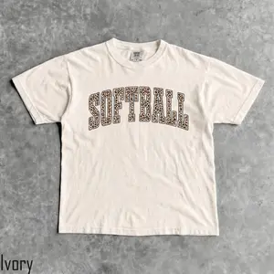 Comfort Colors Leopard Softball Shirt, Softball Shirt, Sport Shirts, Softball Gifts, Sports Tshirt, Tshirts For Softball Lover