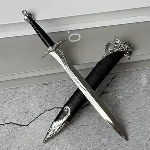 6.7inch 17cm Small Metal Katana Figure Model Anime Damascus Sword Mini Steel Ninja Knife Blade Real Sized Japanese Katana Original Samurai Sabre Figurine Model Gift