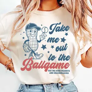Cute Baseball Mom Shirt, Gift For Baseball Mama, Retro Baseballer Comfort Colors Shirt, T-ball Mom Tee, Take Me Out To The Ballgame T-shirt
