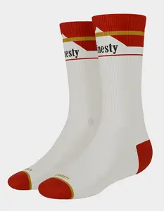 SHINESTY  Mens The Pack A Day Crew Socks, Red Combo, Large