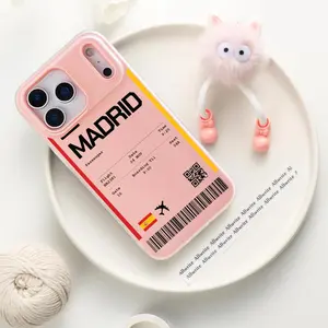 PIKPAKA plane travel ticket spain Phone Case For IPhone 17 16 15 14 13 12 11 Pro Max Plus Mini Case Luxurious Jelly-like materialFashionable Durable  Crystal Clear Uniquely Stylish Shock-Absorbent & Scratch-Resistant for a Perfect Fit