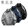 sohochic Men's Windproof Long Sleeve Fashion Streetwear Jacket - Casual Everyday Wear, Cold Weather, Durable Fitted Fabric, Zipper Front, Contrast Stripes, Fine Stitching, Dark Grey Lightweight Layering Top