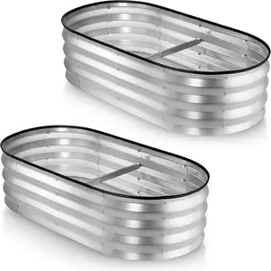 Galvanized Raised Garden Beds Outdoor // 4x2x1 ft (2-Pack) er Raised Beds for Gardening, Vegetables,  // Large Metal Garden Box ()