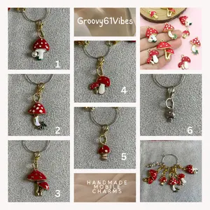 Groovy Mushroom Charms Mobile Dust Plug Backpack Zipper Pull Tag Stylish Phone Accessories for Every Vibe