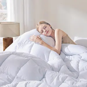 Comforters Oversize King Size, White All Season Duvet, Lightweight, Down Alternative Hotel Comforter with Corner Tabs (White, Oversize King 116x98 Inches)