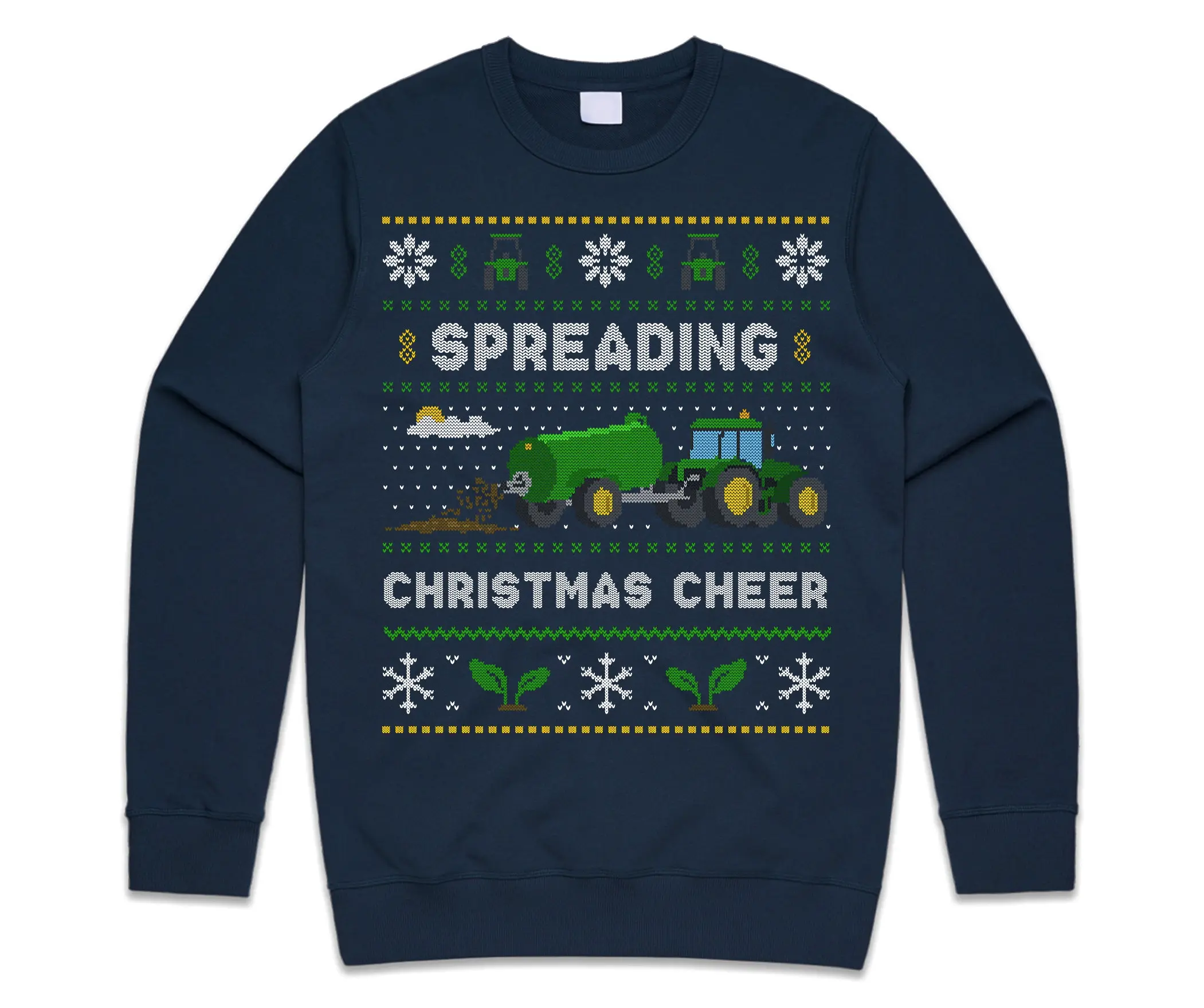 Spreading Christmas Cheer Green Farming Jumper Sweater Sweatshirt Kids Adults Funny Farmer Tractor Dad Son Xmas Gift