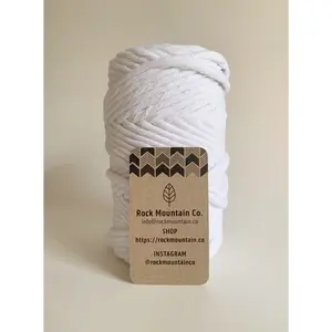 6mm Single Strand Macrame Cord 1 Ply Twisted Cotton Craft String - White Fiber Art Rope