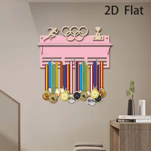 1set trophy running Versatile Creative Medal Display Rack Trophy Shelf, Wooden Sports Medal Holder- Wall Mounted Display Stand, Hanging Organizer, Perfect Gift For Easter Valentine's Day, Birthday, wedding, Father's Day Mother's Day