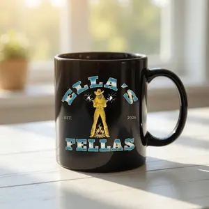 Ella’s Fellas 2026 11oz Printed Ceramic Mug - Reusable, Microwave-Safe, Washable Country Music Fan Drinkware, Ella Langley Western Cowgirl Tea/Coffee Kitchenware, Gift for Country Fans, Reuse