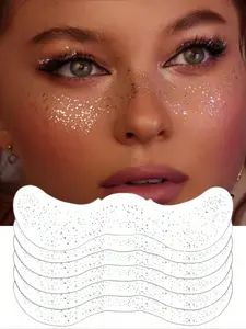 Silver Color Glitter Freckle Face Tattoos, Waterproof Realistic Tattoos, Waterproof Temporary Tattoo Stickers for Women & Teens, Ideal for Halloween, Christmas, Parties