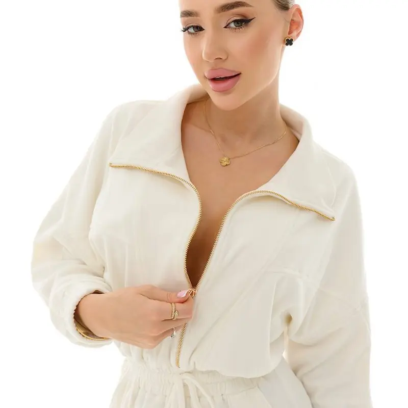 Milk Velour Lior Jumpsuit Cozy Fleece One-Piece for Women Soft and Warm All Seasons Comfortable Fit