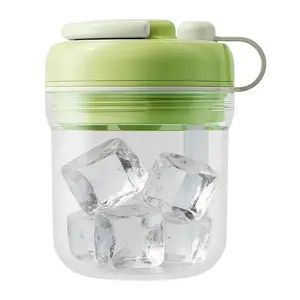 Leak proof ice bottle, 3-in-1 quick release container,  straw 380ml water cup ice tray, suitable for liquid cooling, beverage drinking, and outdoor cooling. Ice grid water cup, coffee cup, American style portable cup, 3-in-1 water kettle, press ic