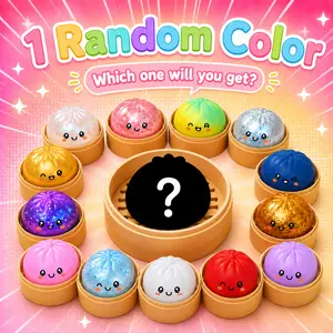 Dumpling Squishy Mystery Box for Kindergarten Graduation Gifts, Cute Glitter Fidget Toys, Colorful Sensory Stress Relief Party Gifts Collection