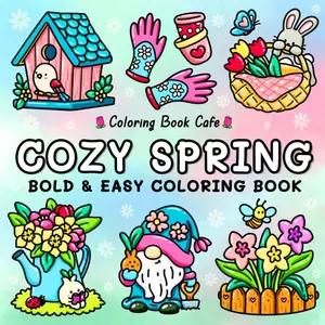 Cozy Spring Bold & Easy Coloring Book for Adults & Teens with Easy and Bold Spring Inspired Designs
