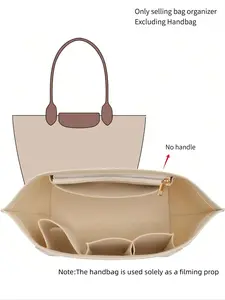 2026 Spring & Summer Felt Bag Organizer for Foldable Tote Bag, Multi-pockets Bag Insert for Handbag, Versatile Storage Pouch, Bag Accessories for Women, Purse Organizer insert Compatible with Long Handle Tote Bag, Tote Handbags Shaper with 8 Compartments