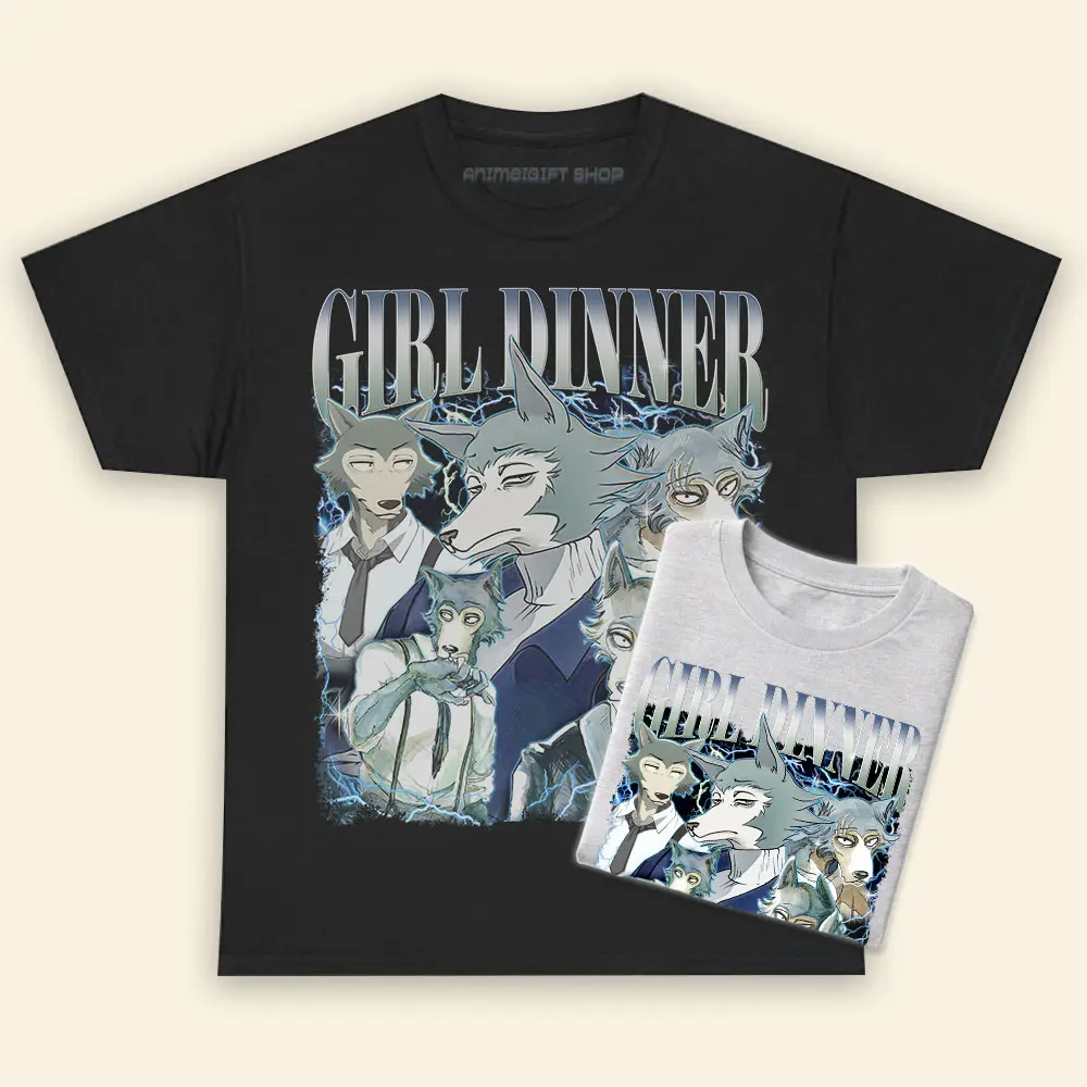 Legoshi Beastar Girl Dinner T-Shirt Anime Manga Fabric Womenswear 100% Cotton Casual Streetwear Crewneck Shortsleeve Top