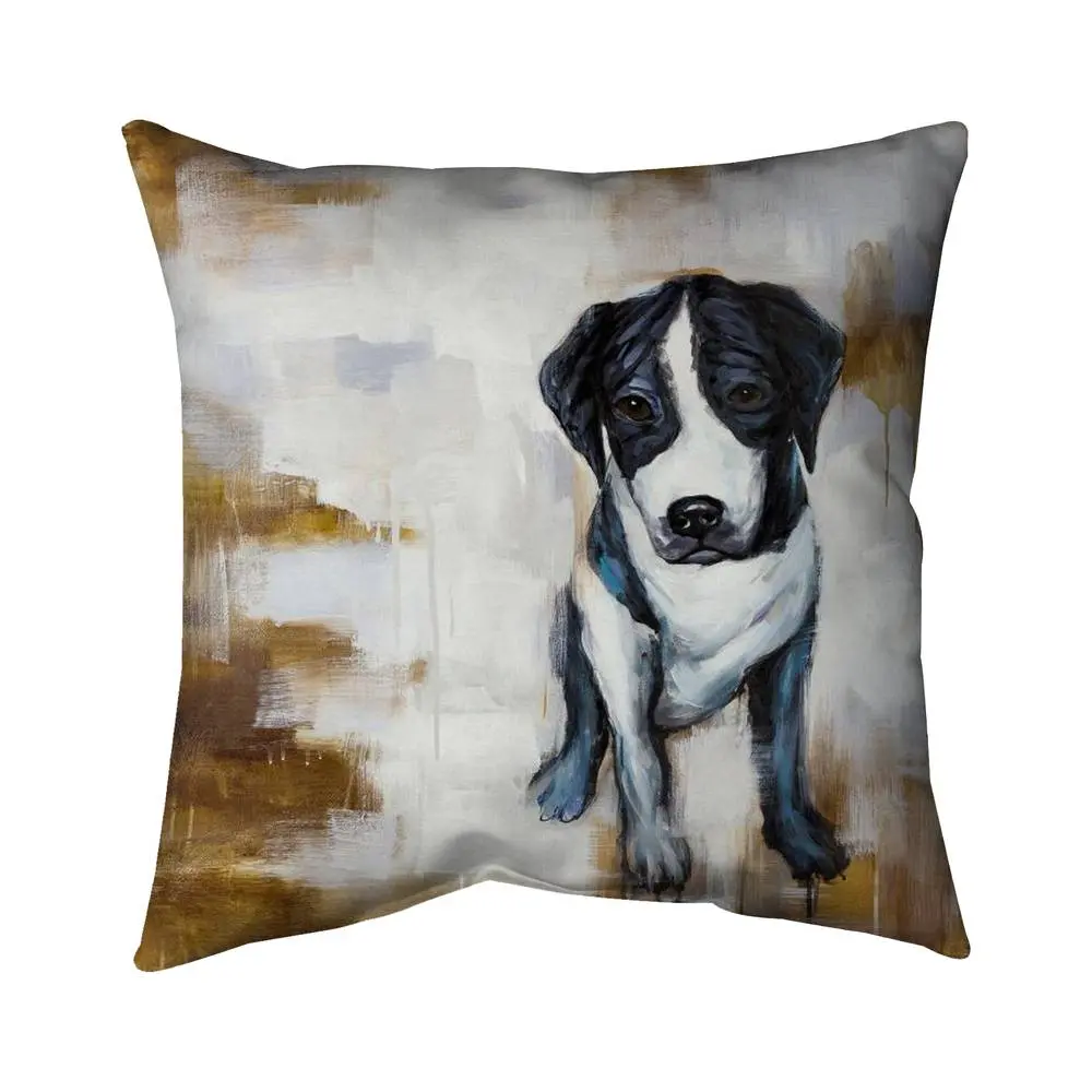 212 MAIN 16x16 in. Contemporary White Printed Sitting Dog Pet Pillow - 1.24 lbs, High-Quality Materials, Easy Cleaning, Cozy Living Room Home Decor Dog Furniture Supply