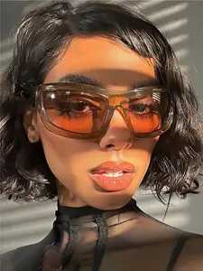 Women's Fashionable Square Frame Sunglasses, Trendy Casual Sunglasses for Everyday Use, Fashion Accessories for Outdoor Activities