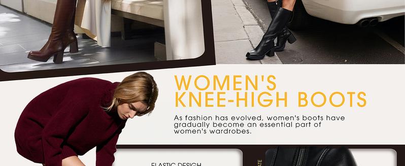 【Wide Calf】Knee High Boots for Women, Square Toe Chunky Block Heeled Platform Tall Leather Cogo Boots with Side Zipper Footwear Gir Walking Shoes Girl Comfort Fallfashion Brown Flatform